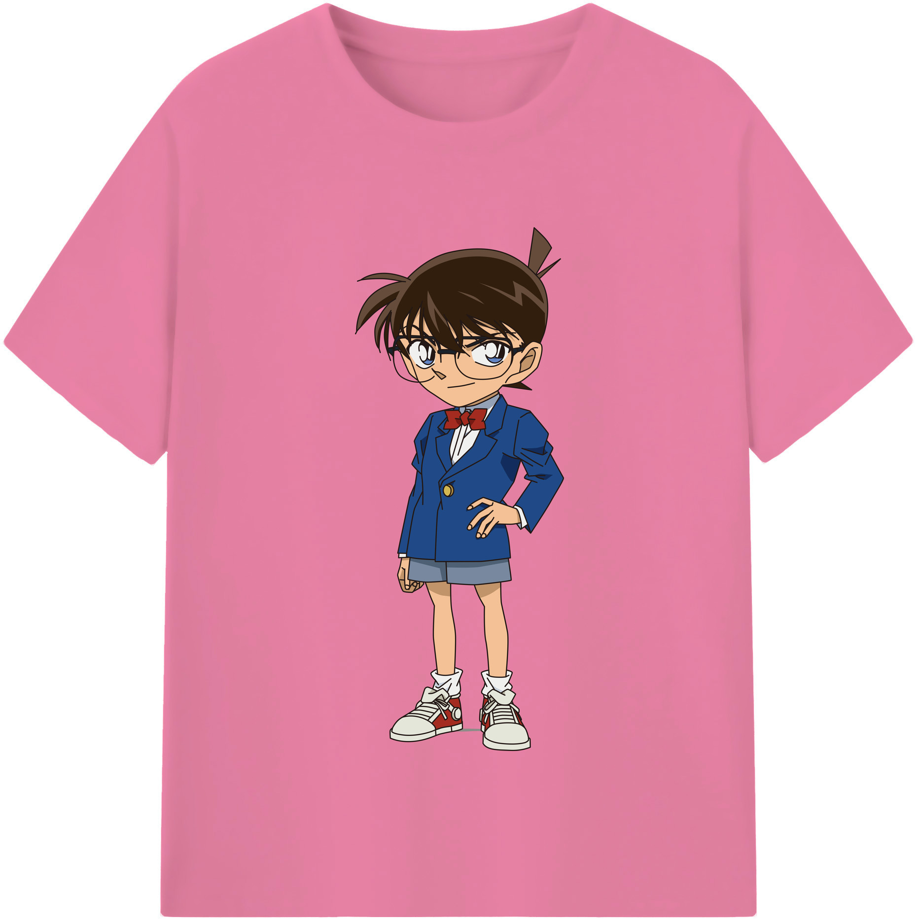 （画像用） 名探偵コナン 江戸川 コナン Detective Conan Conan Edogawa 綿100％半袖Tシャツ（フロントプリント）